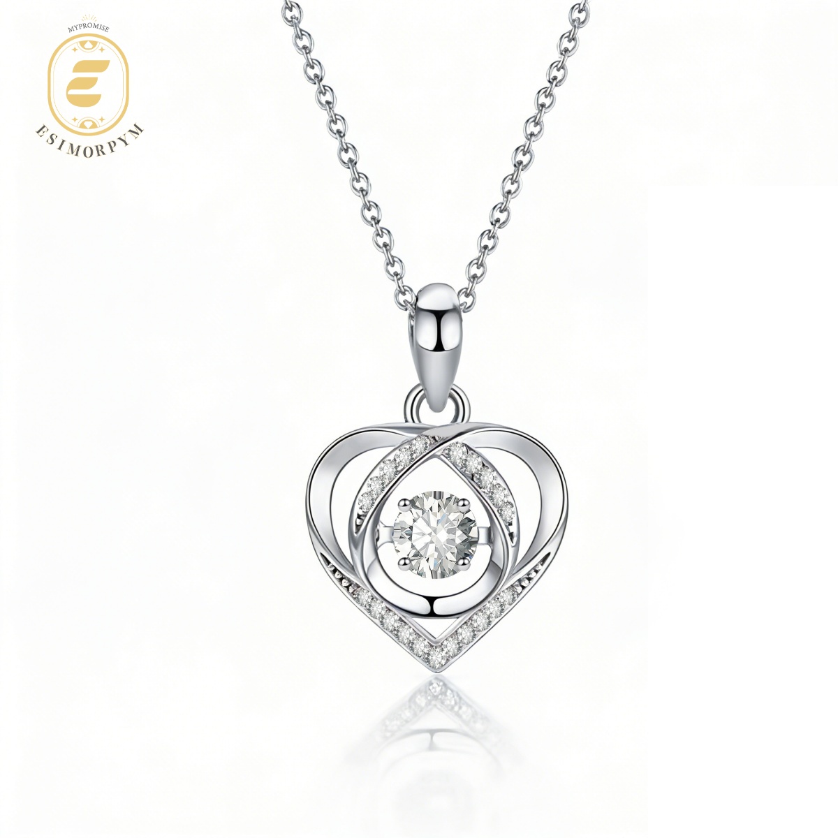 Moissanite Radiant Heart Pendant Necklace 