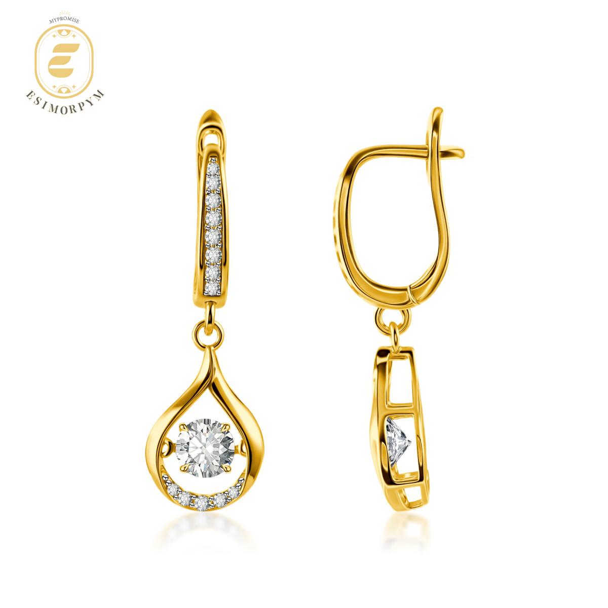 Moissanite 1ct Glow of Firefly Teardrop Dangle Earrings
