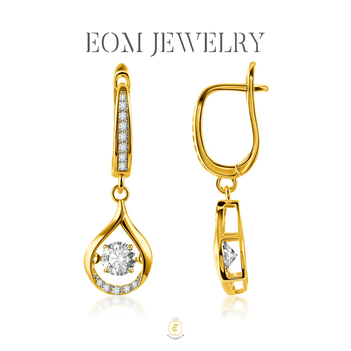 Moissanite 1ct Glow of Firefly Teardrop Dangle Earrings