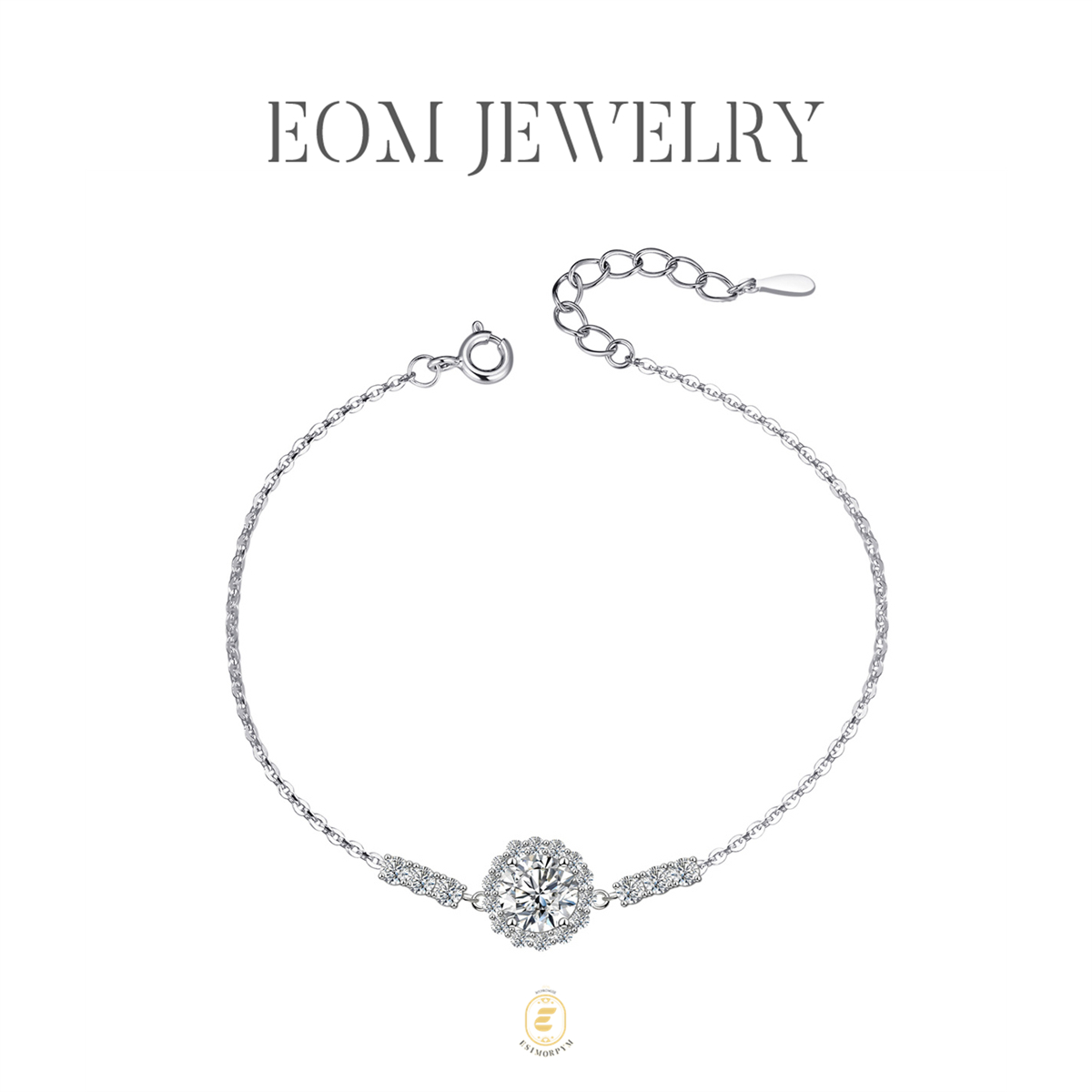 Moissanite Halo Flower Bracelet