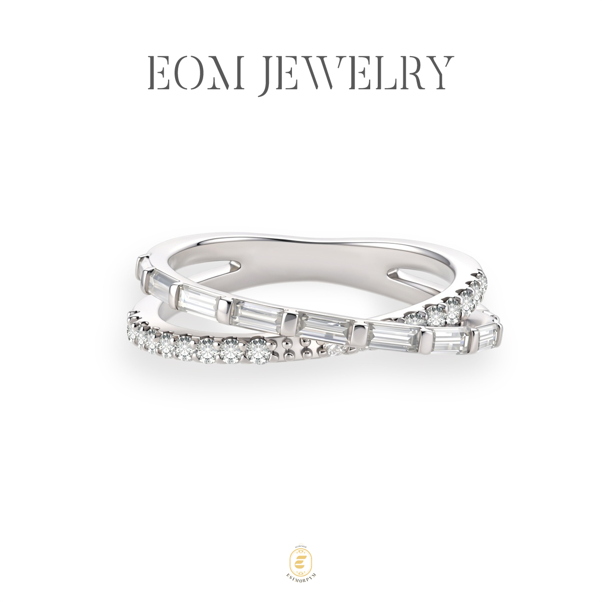 Moissanite Starlight Ribbon Crossover Ring