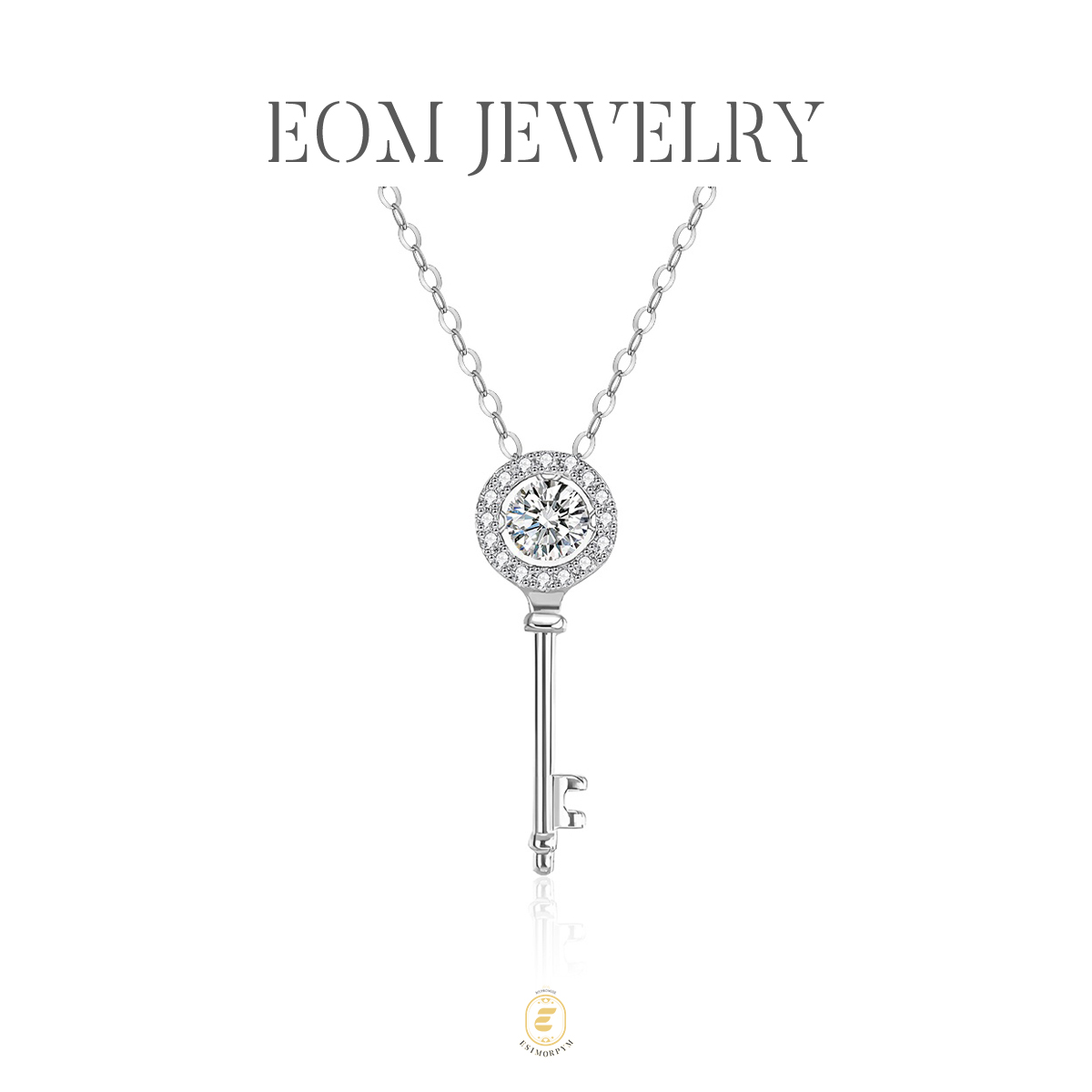 Moissanite 1ct Key to My Heart Pendant Necklace