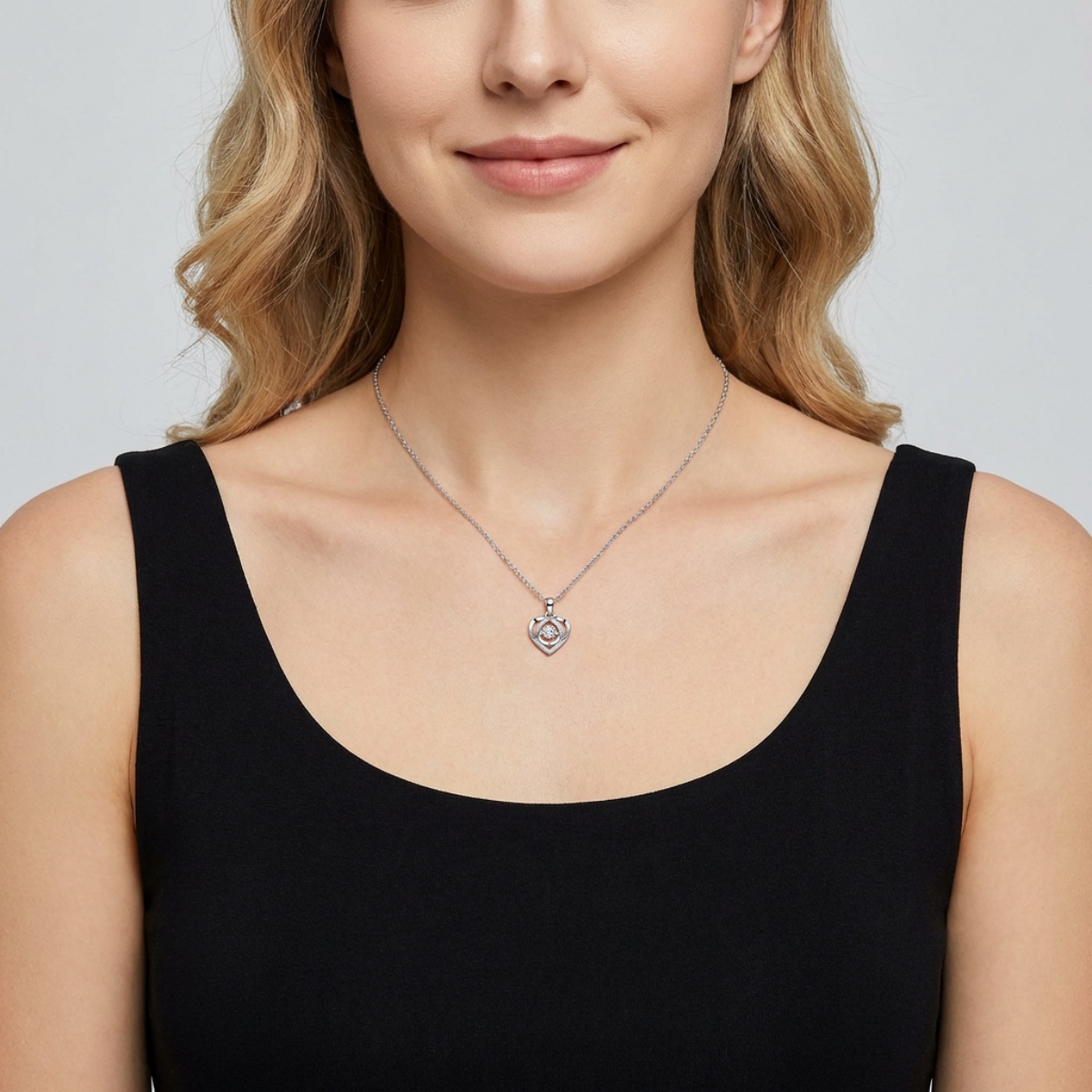 Moissanite Radiant Heart Pendant Necklace 