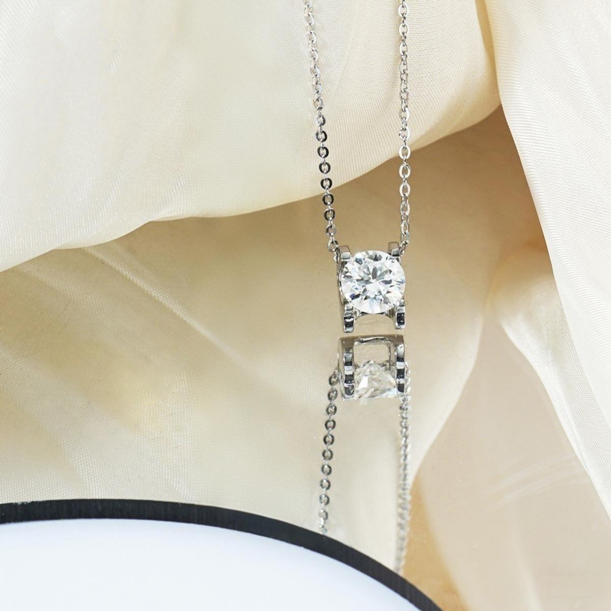 Moissanite 1ct Classic Solitaire Prong Jewelry Set Earrings Ring Necklace Set