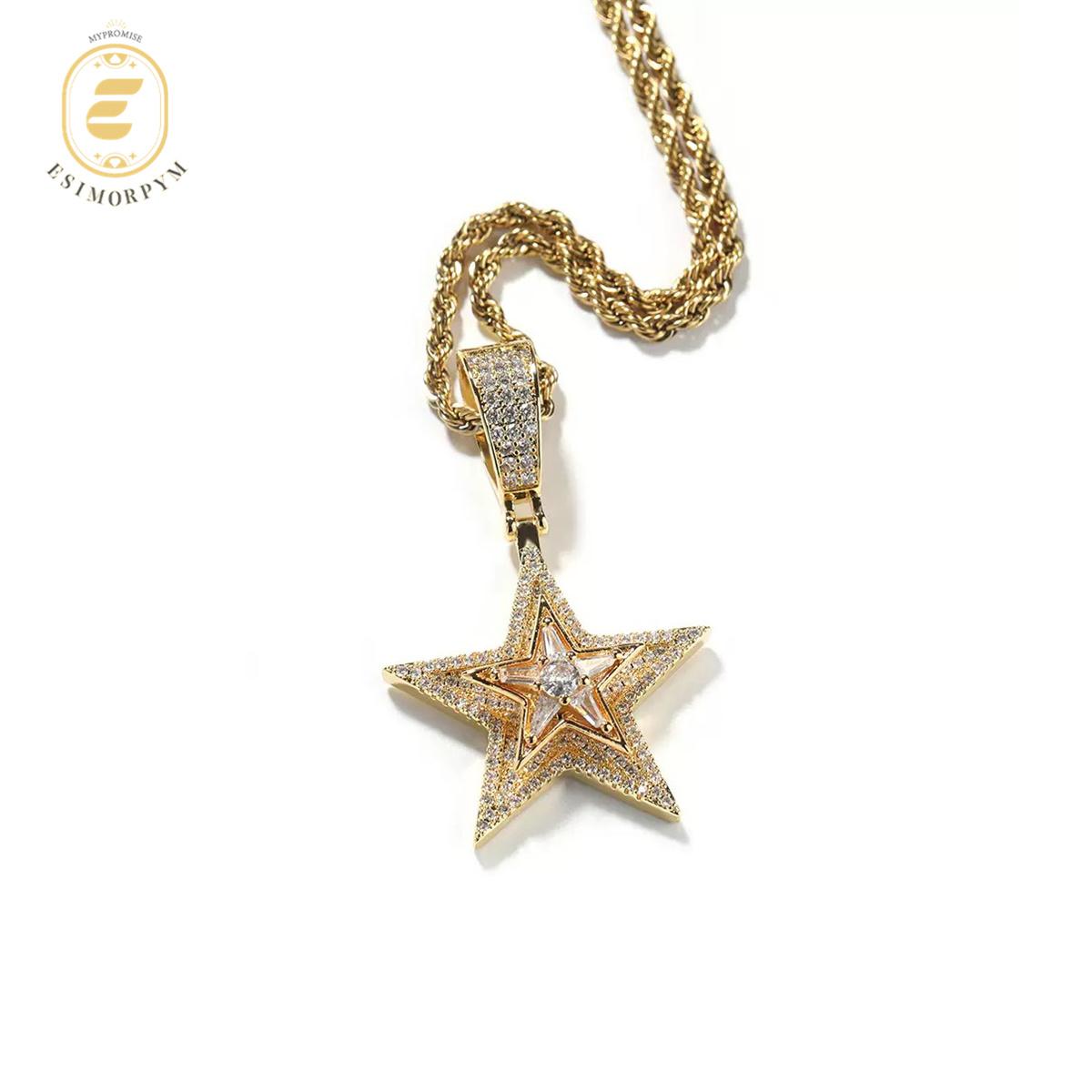 Rotatable Star Pendant Necklace