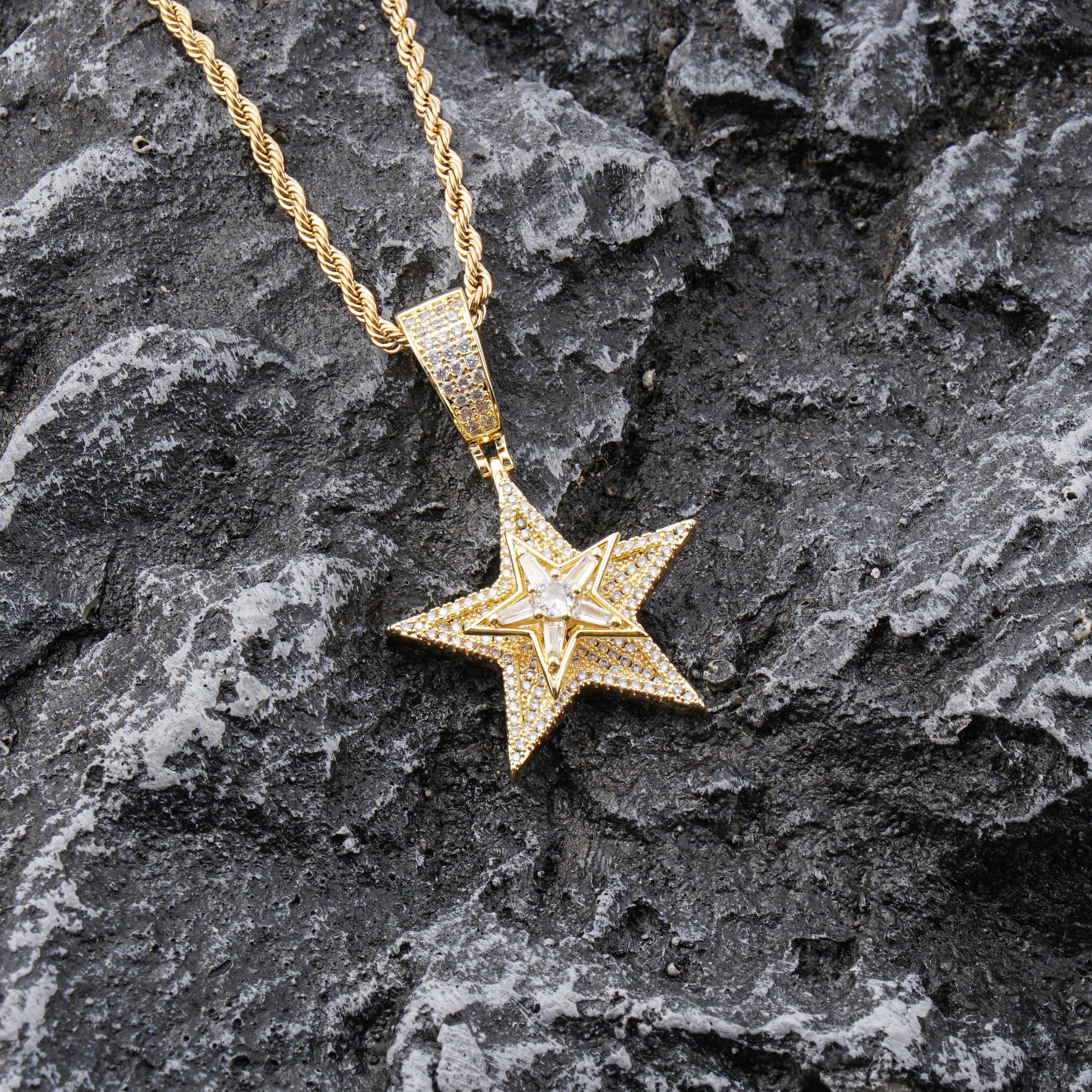Rotatable Star Pendant Necklace