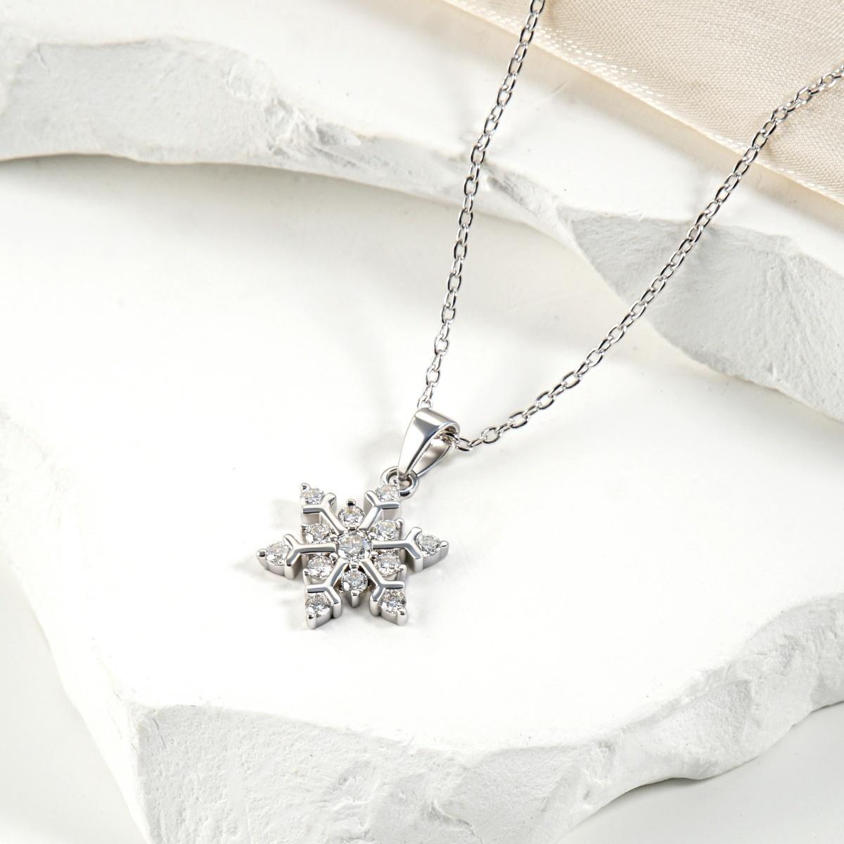 Moissanite Icy Bloom Snowflake Pendant Necklace