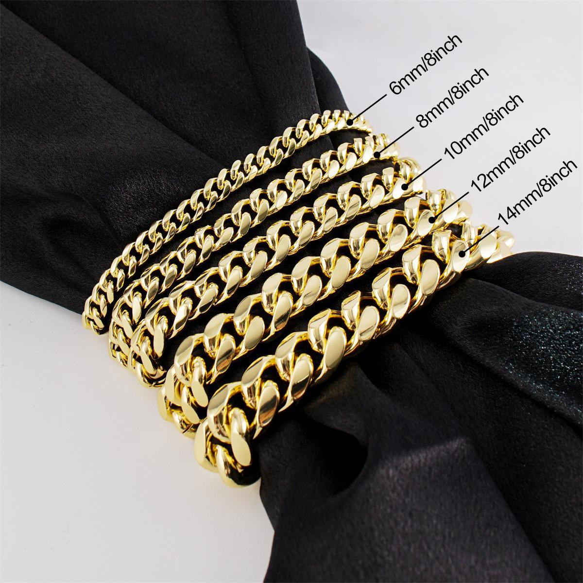 Moissanite Hip Hop Golden Cuban Bracelet