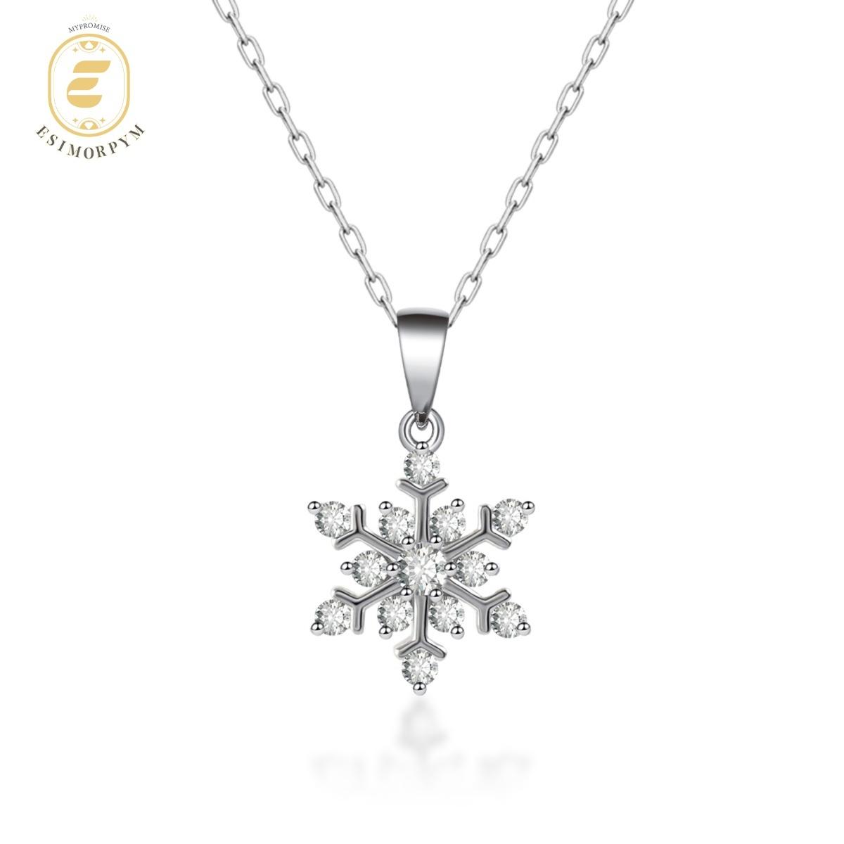 Moissanite Icy Bloom Snowflake Pendant Necklace