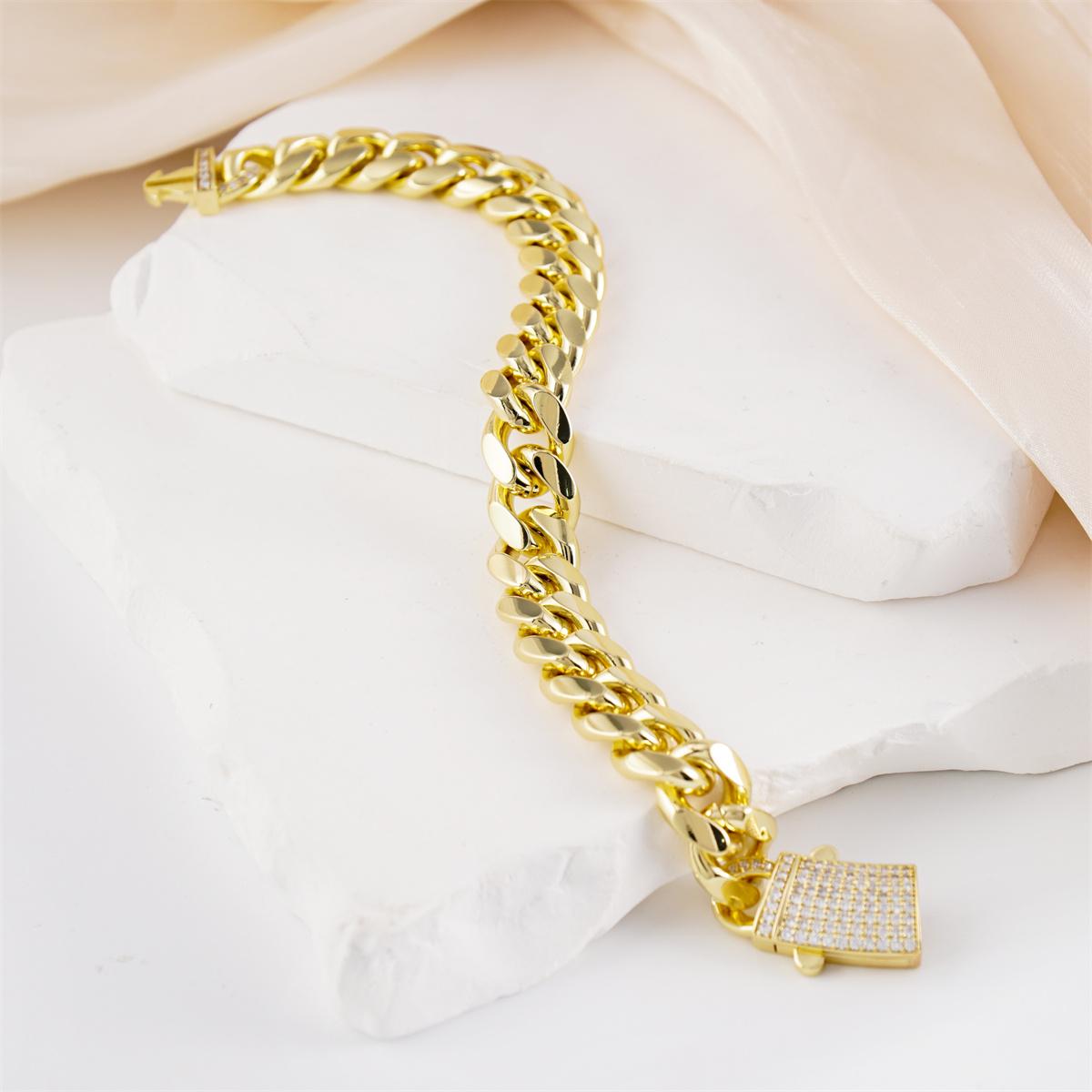 Moissanite Hip Hop Golden Cuban Bracelet