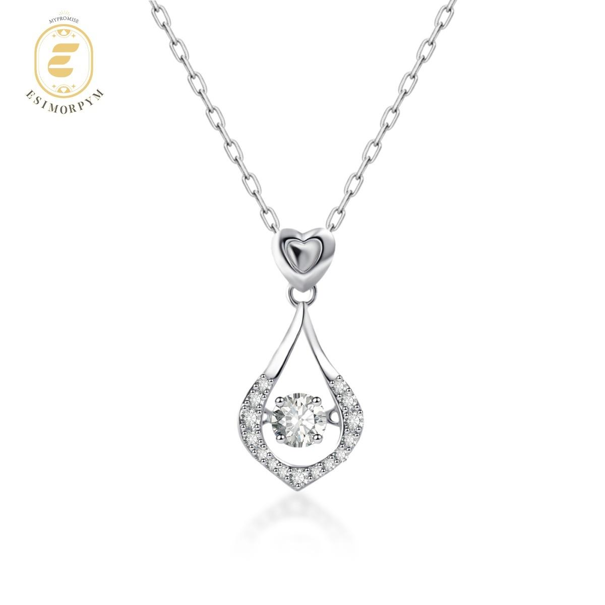Moissanite Sweetheart Teardrop Pendant Necklace