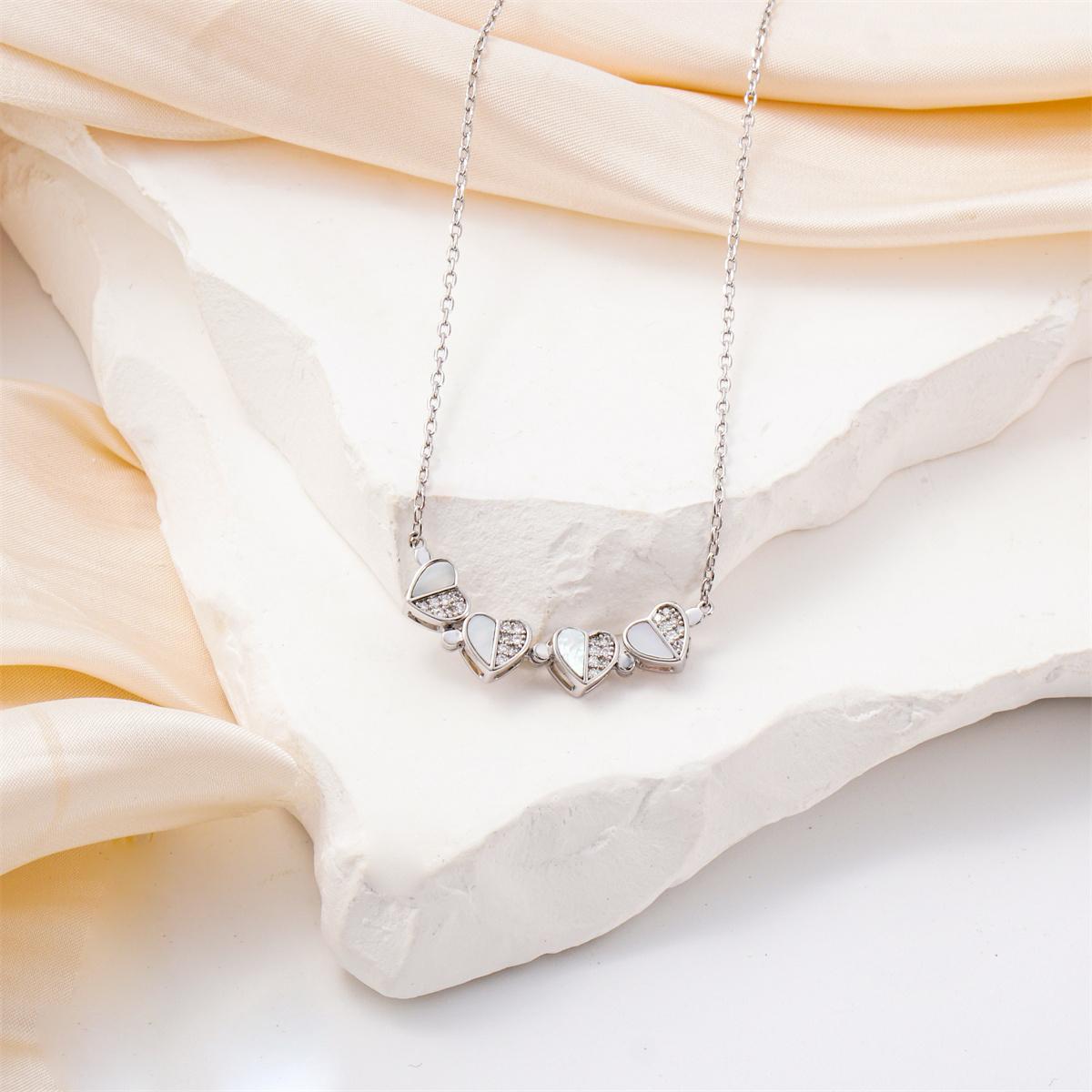 Moissanite 0.1ct Convertible Lucky Four-Leaf Clover Pendant Necklace