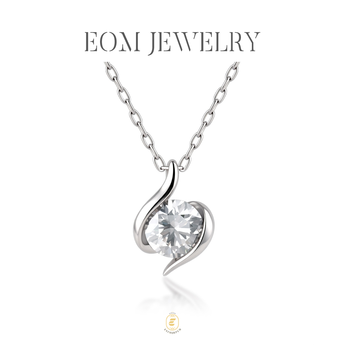 Moissanite 1ct Exclusive Memory Twist Radiance Pendant Necklace