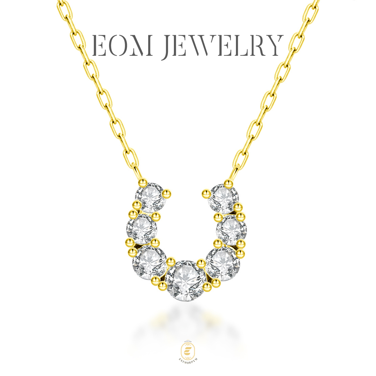 Moissanite Lucky Glow Horseshoe Pendant Necklace