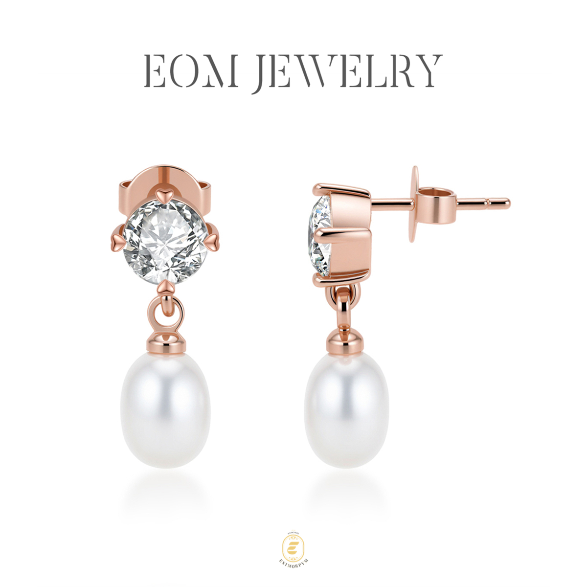 Moissanite Rose Dream Drop Earrings