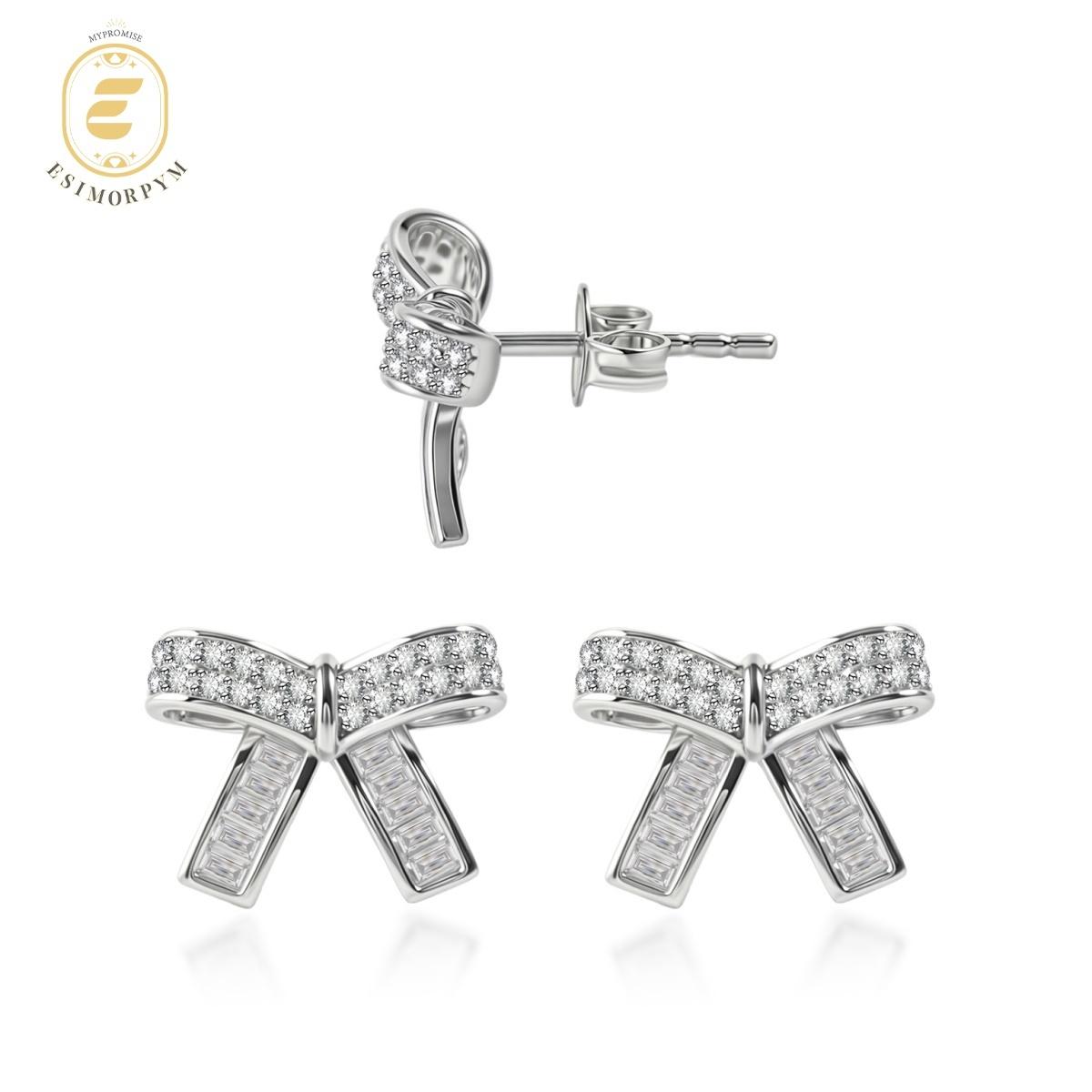 Moissanite Twinkle Bow Stud Earrings