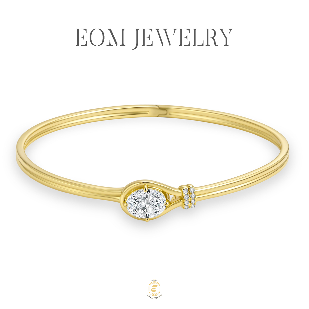 Moissanite 2ct Dreamscape Aesthetic Minimalist Bangle