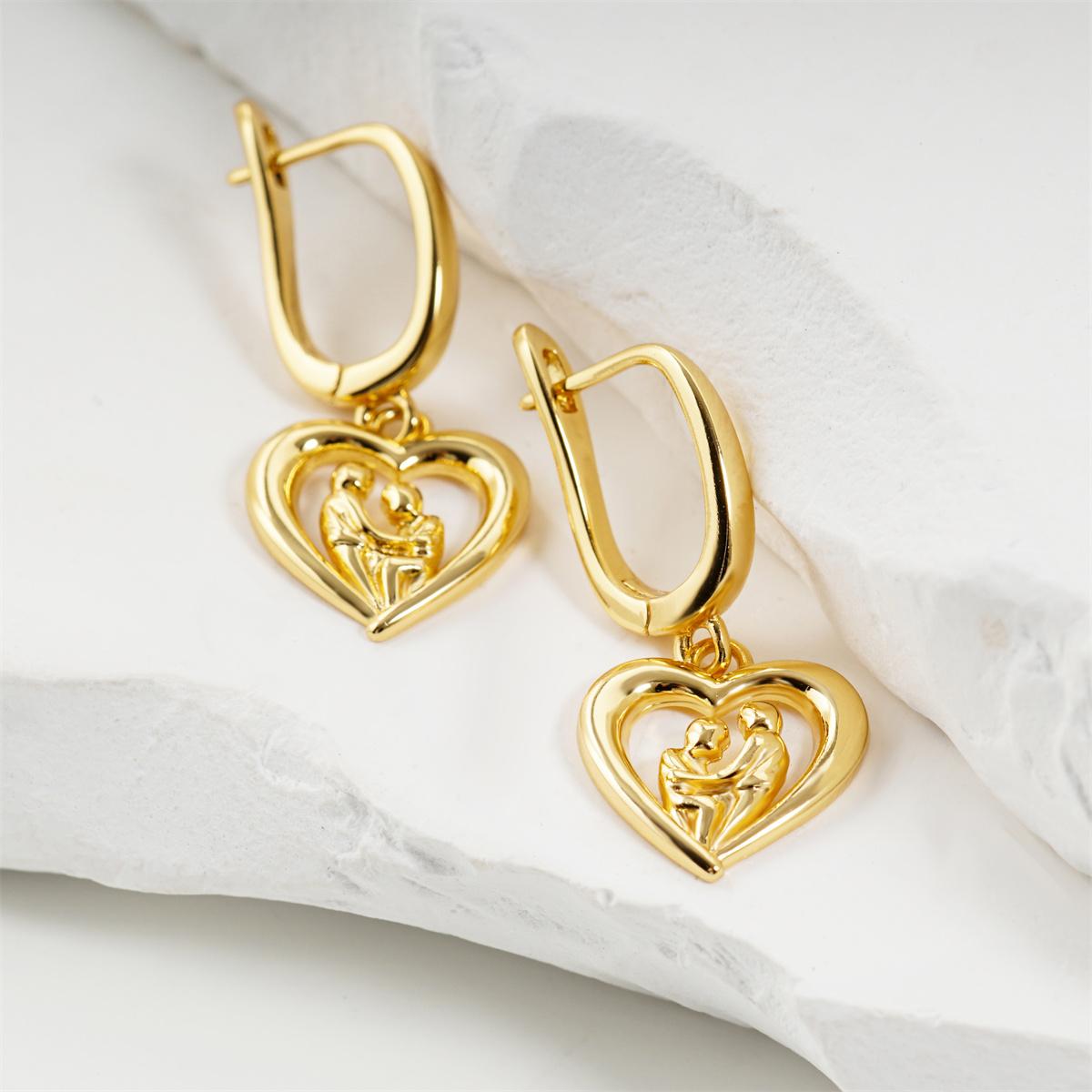 Hug of Love Heart Shape Drop Earrings