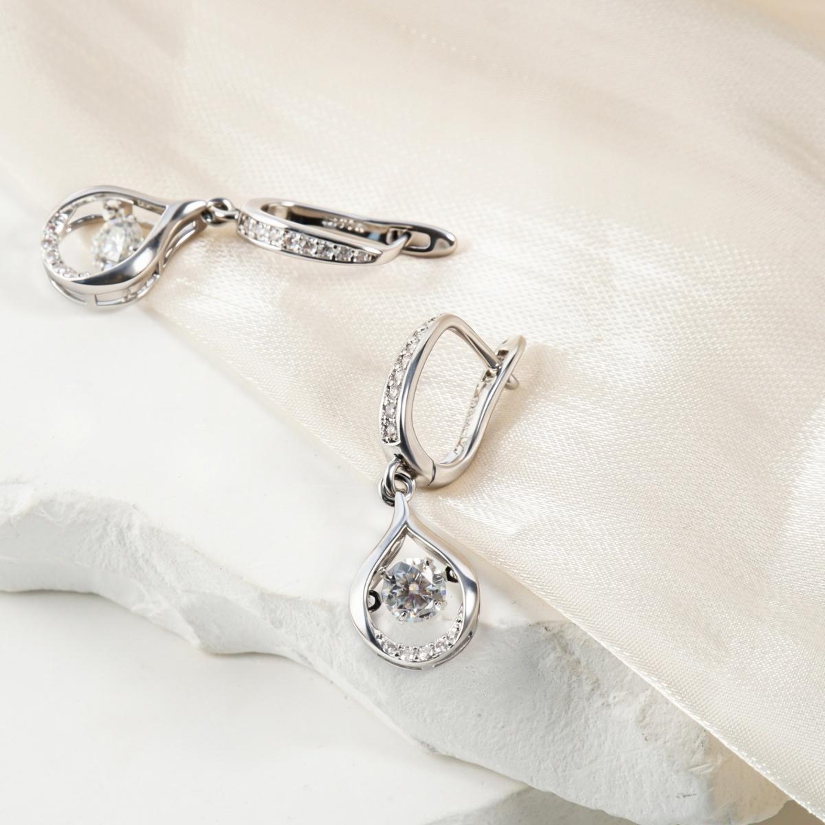 Moissanite 1ct Glow of Firefly Teardrop Dangle Earrings