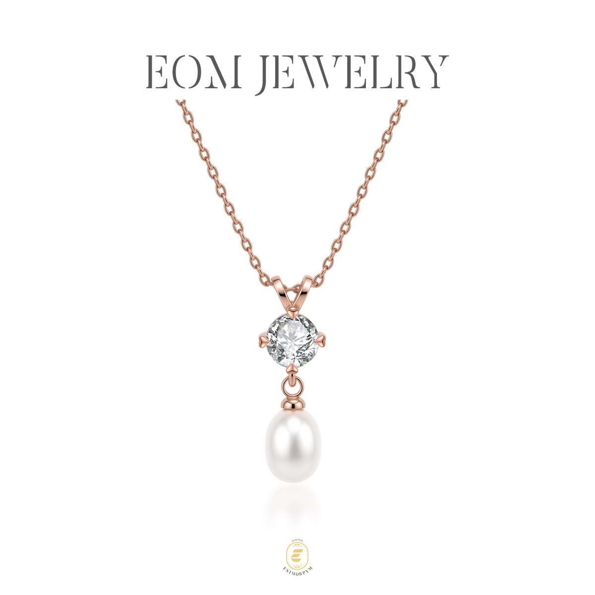 Moissanite Rose Dream Drop Pendant Necklace