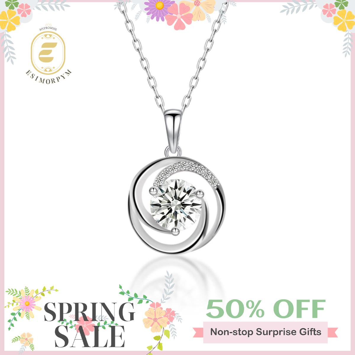 Moissanite 2ct Swirl Pendant Necklace (Buy 2 Free Shipping & Extra $3.99 off)