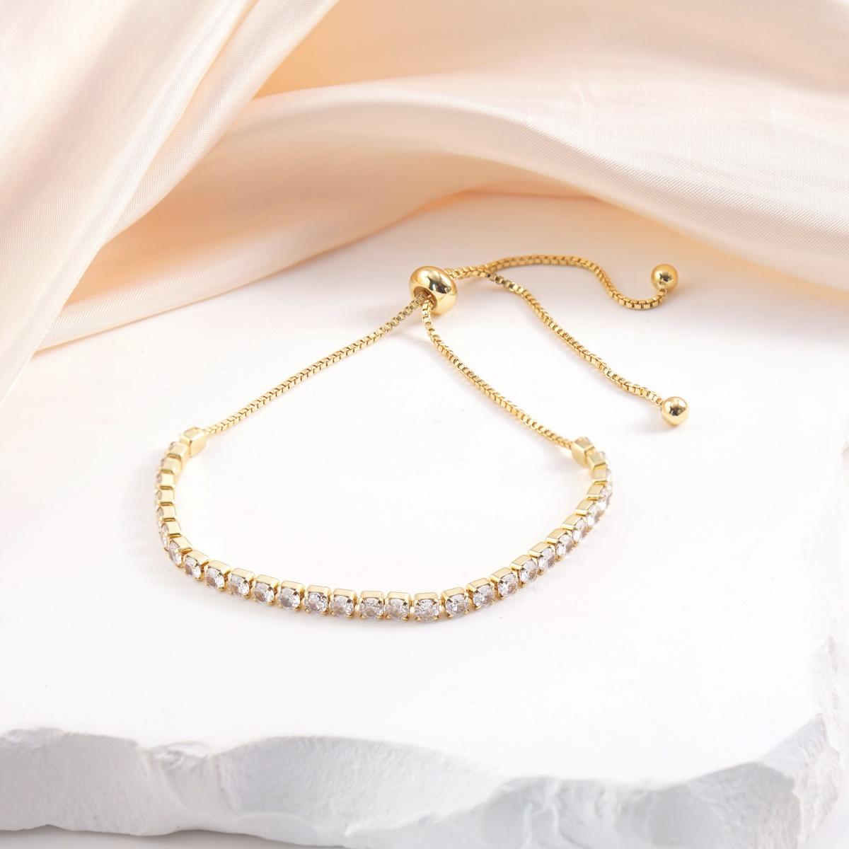 Starlight Adjustable Cubic Zirconia Copper Bracelet