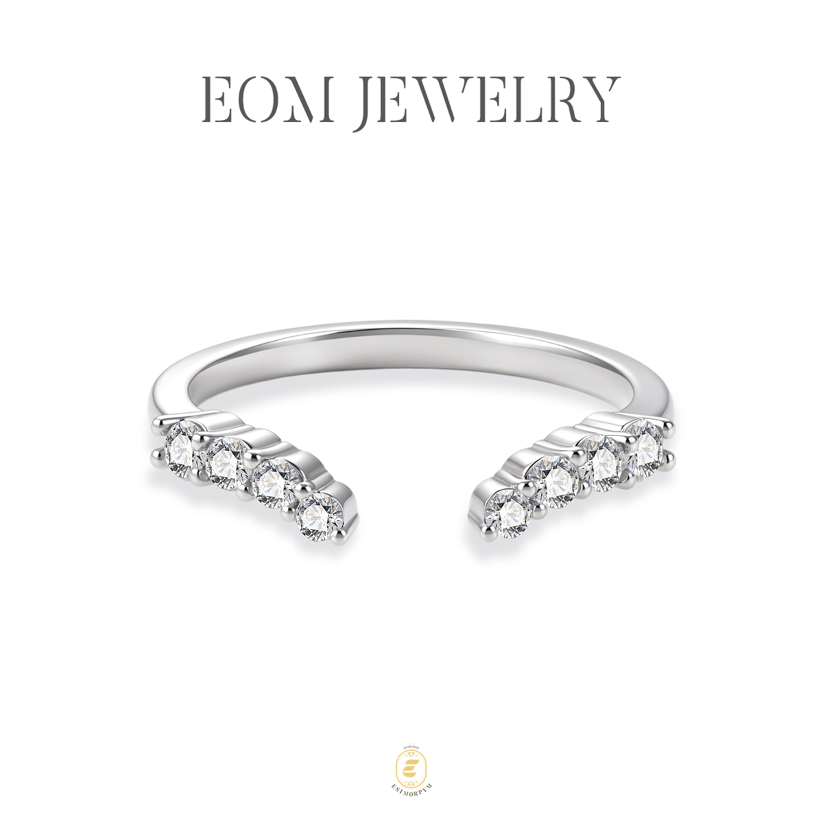 Moissanite Flowing Light Open Band Ring