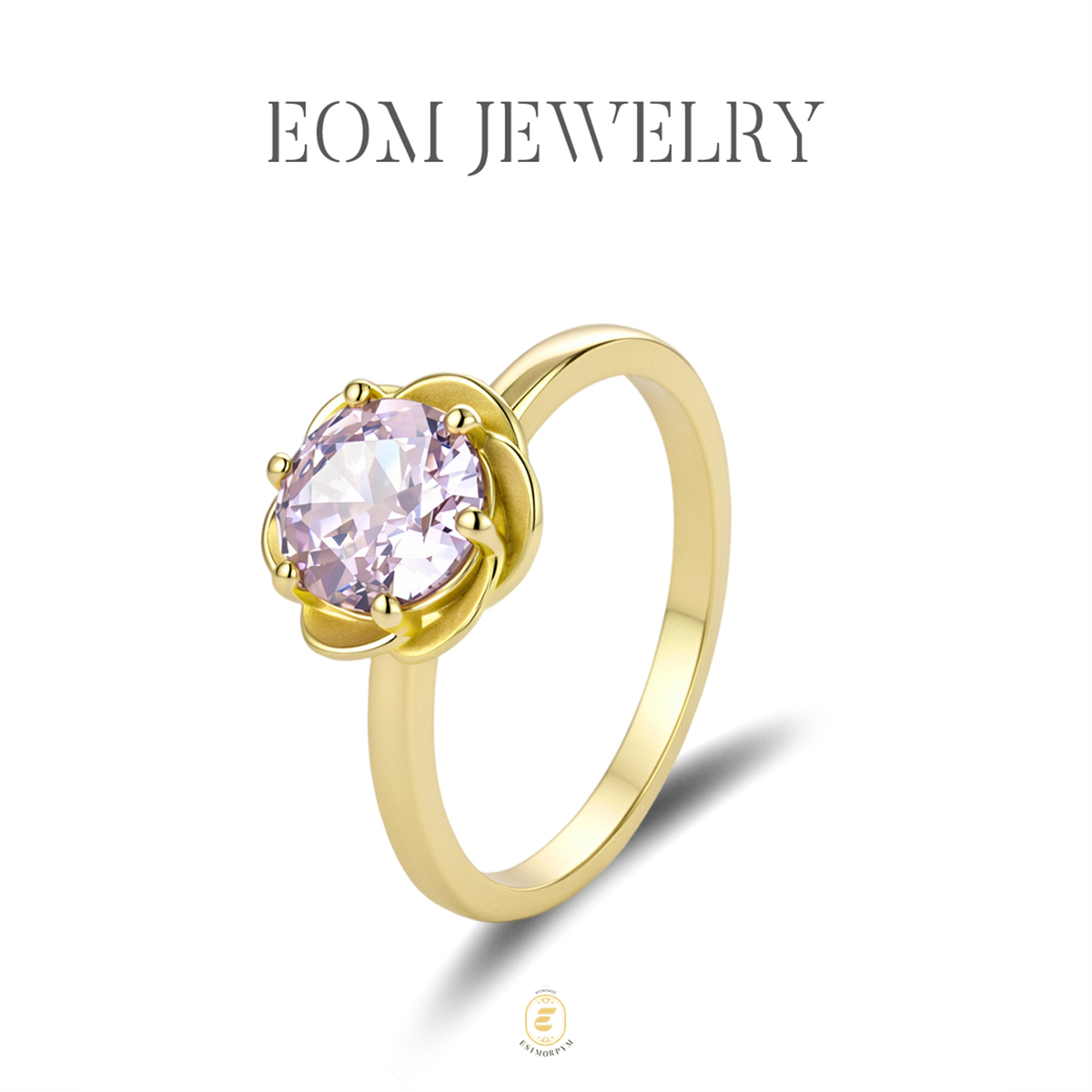 Rosy Dream Floral Solitaire Ring