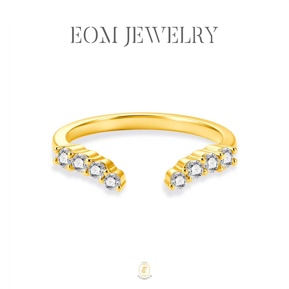 Moissanite Flowing Light Open Band Ring
