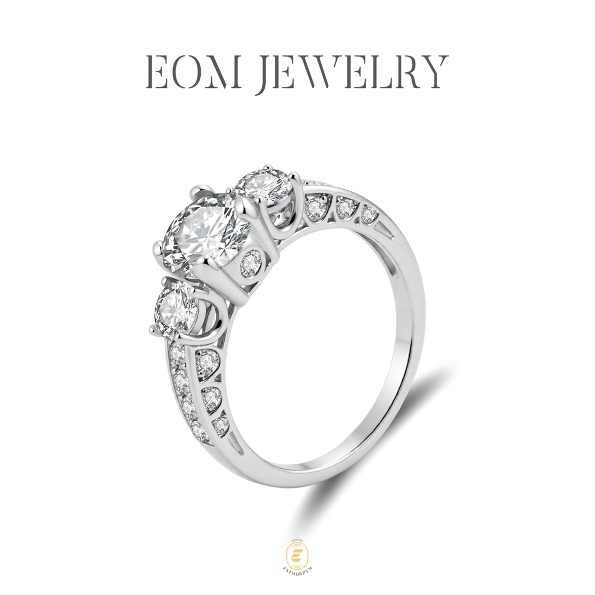 Moissanite 1.98ct Endless Love Three-Stone Ring