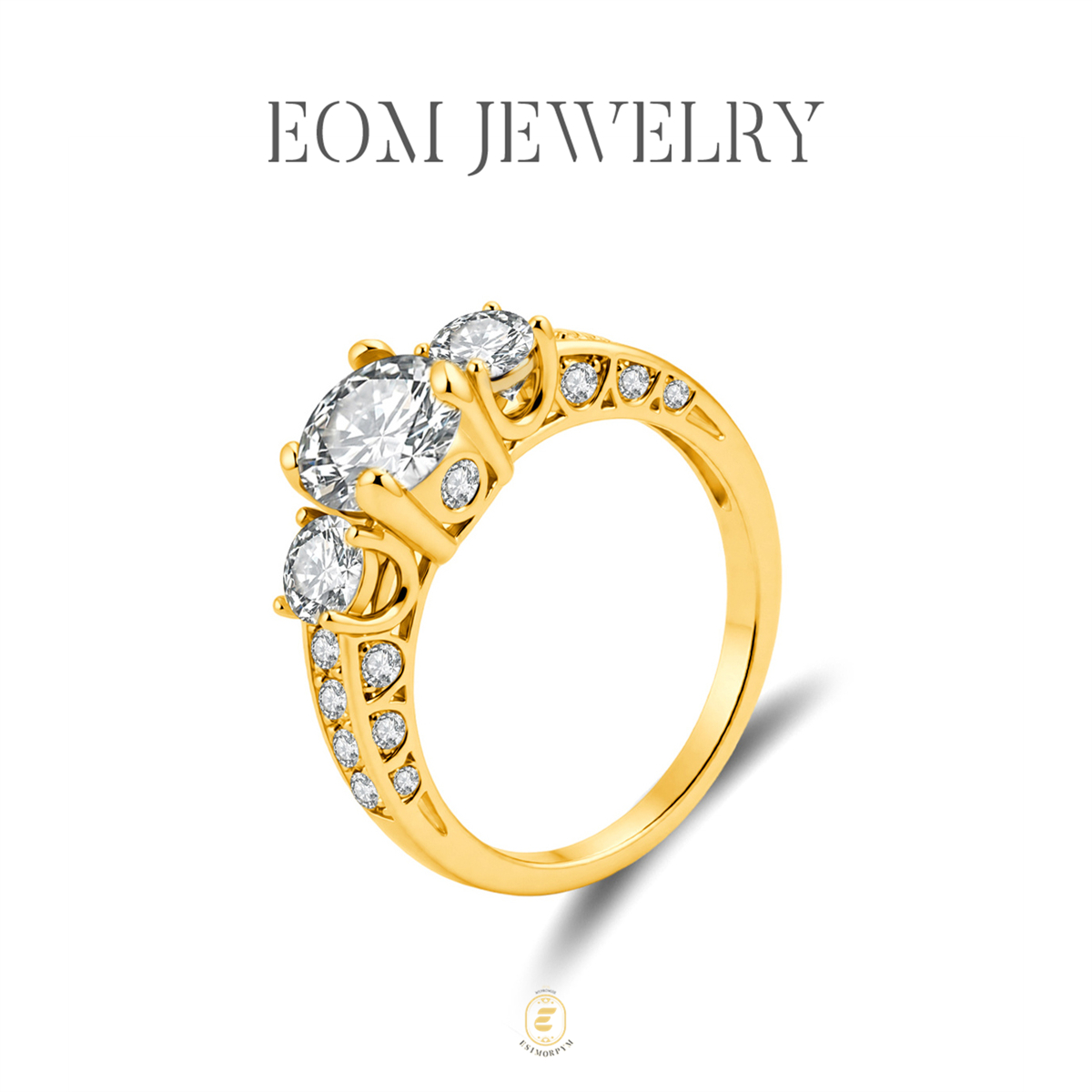 Moissanite 1.98ct Endless Love Three-Stone Ring