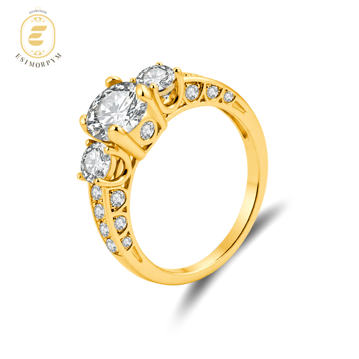 Moissanite 1.98ct Endless Love Three-Stone Ring