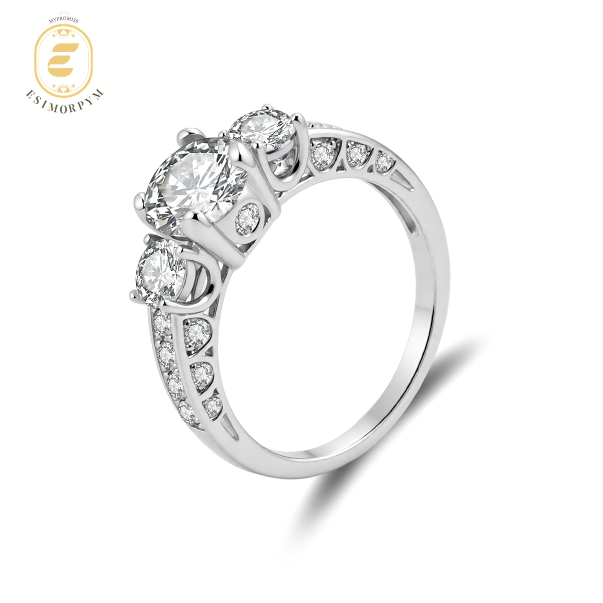 Moissanite 1.98ct Endless Love Three-Stone Ring