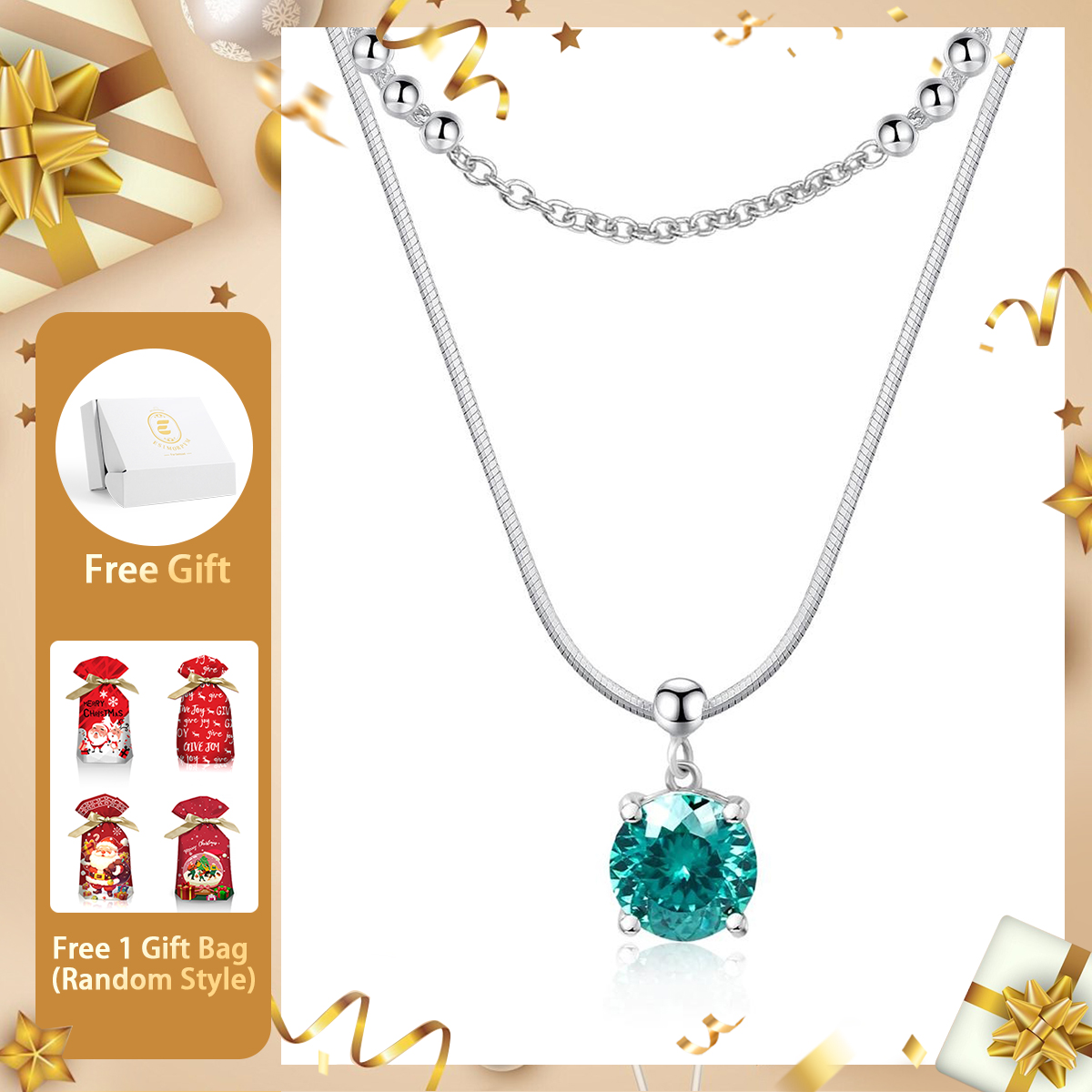 Moissanite 2ct Whispers of Love Copper Pendant Necklace (Buy 2 Free Shipping)