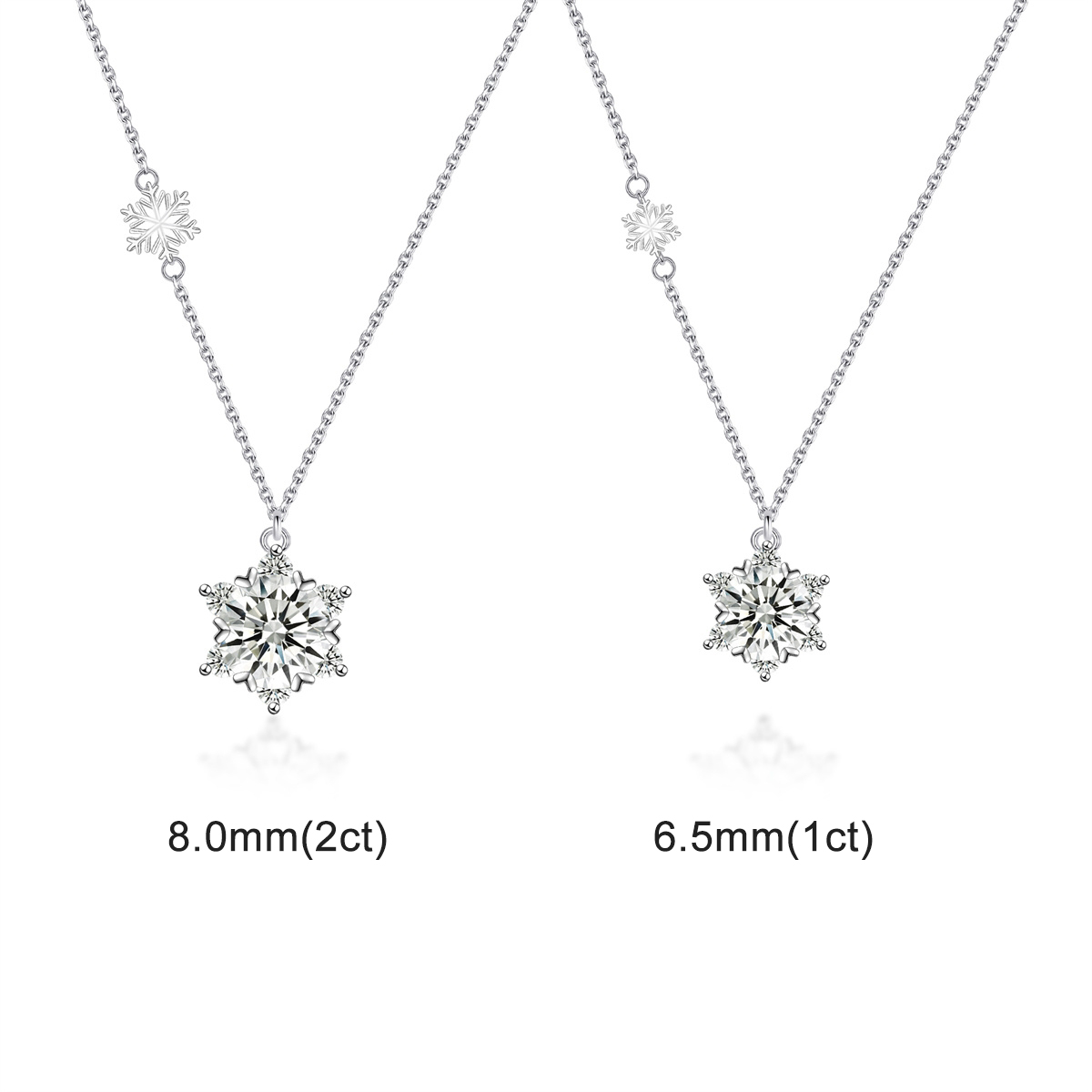 Moissanite 1-2ct Ice Crystal Snowflake Pendant Necklace