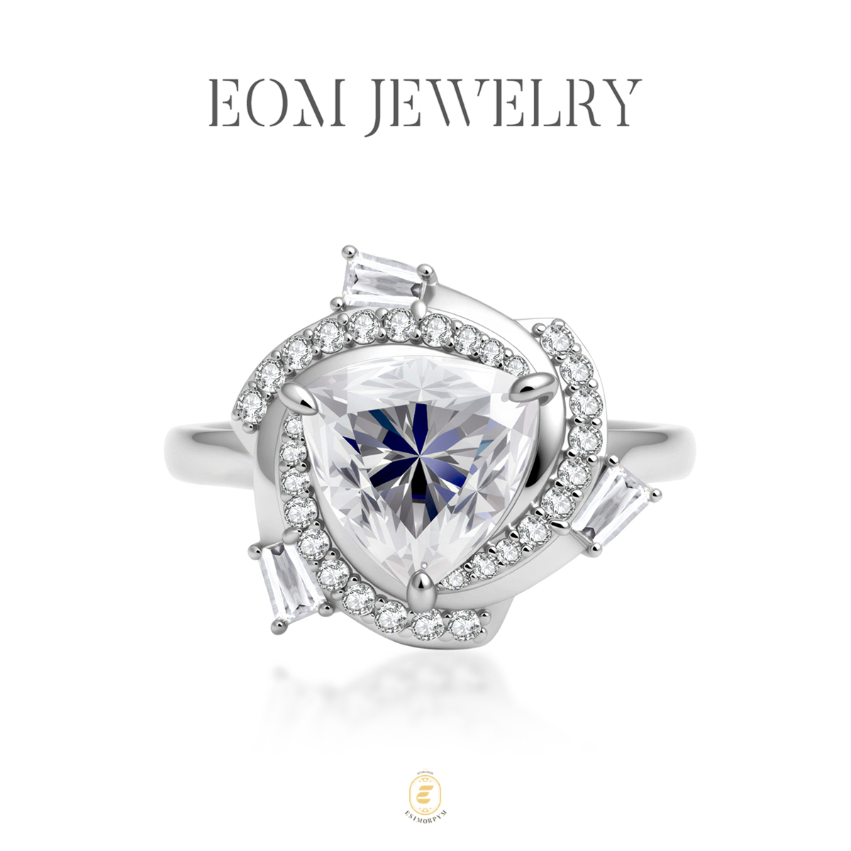 Moissanite 3ct Eye of Cosmos Halo Ring