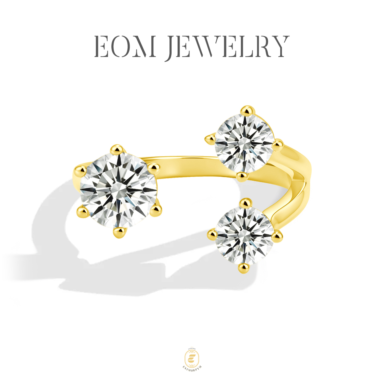 Moissanite 1.5ct Twin Flame Eternity Open Ring