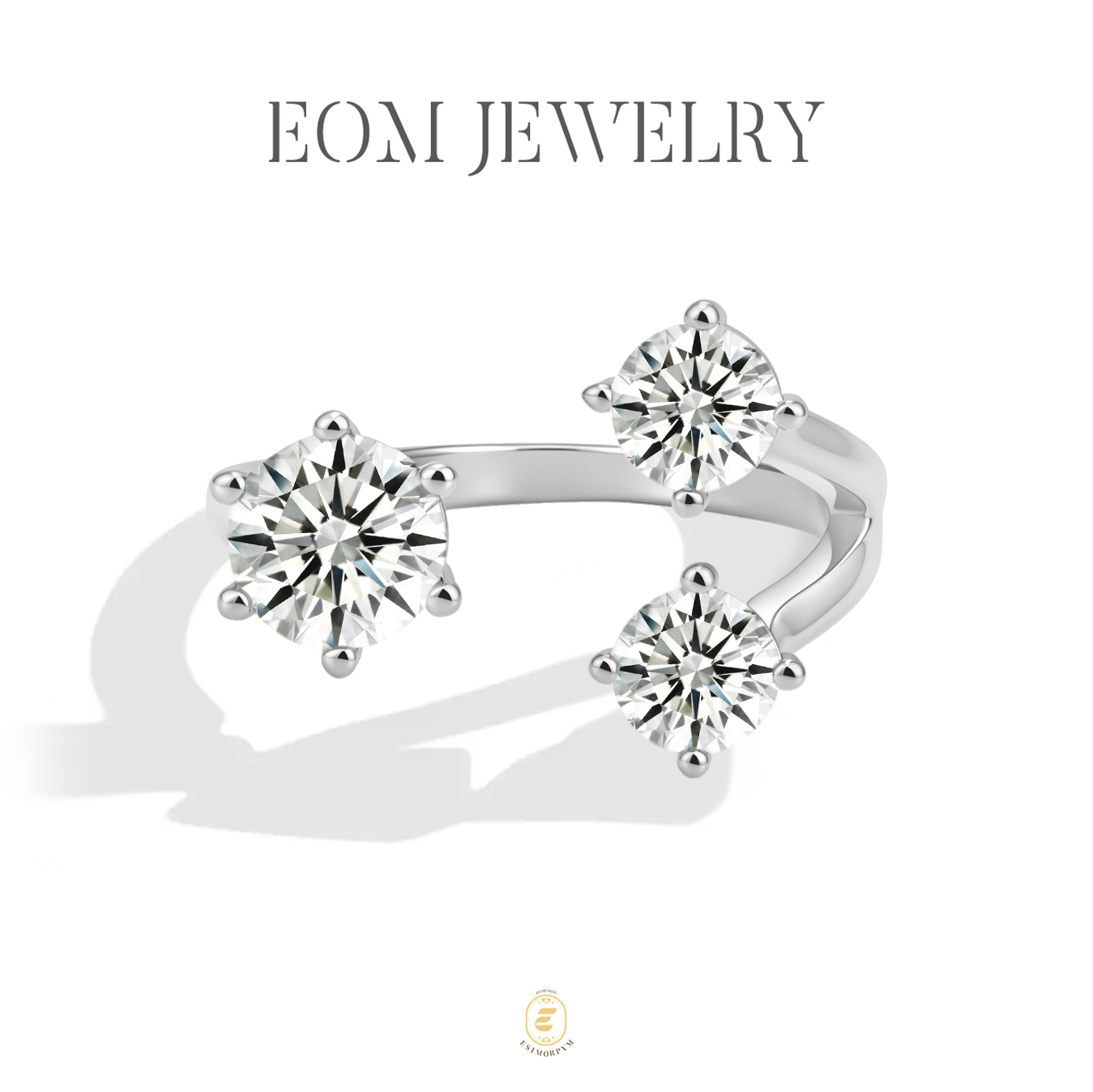 Moissanite 1.5ct Twin Flame Eternity Open Ring