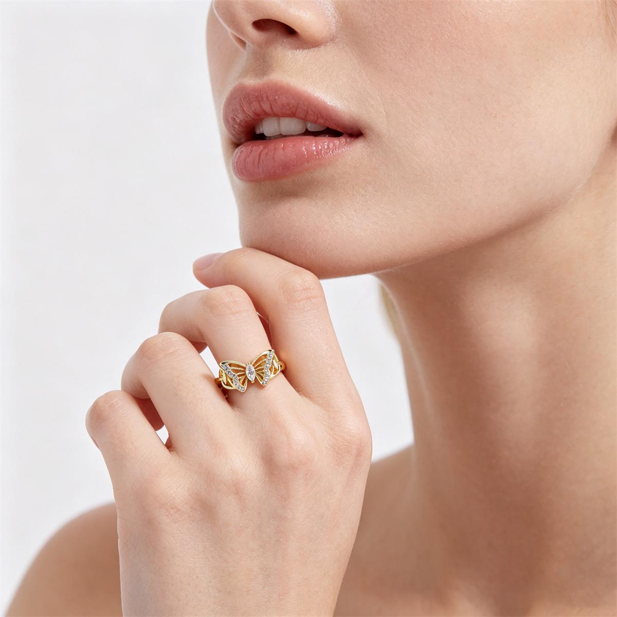 Moissanite Starlit Butterfly Ring