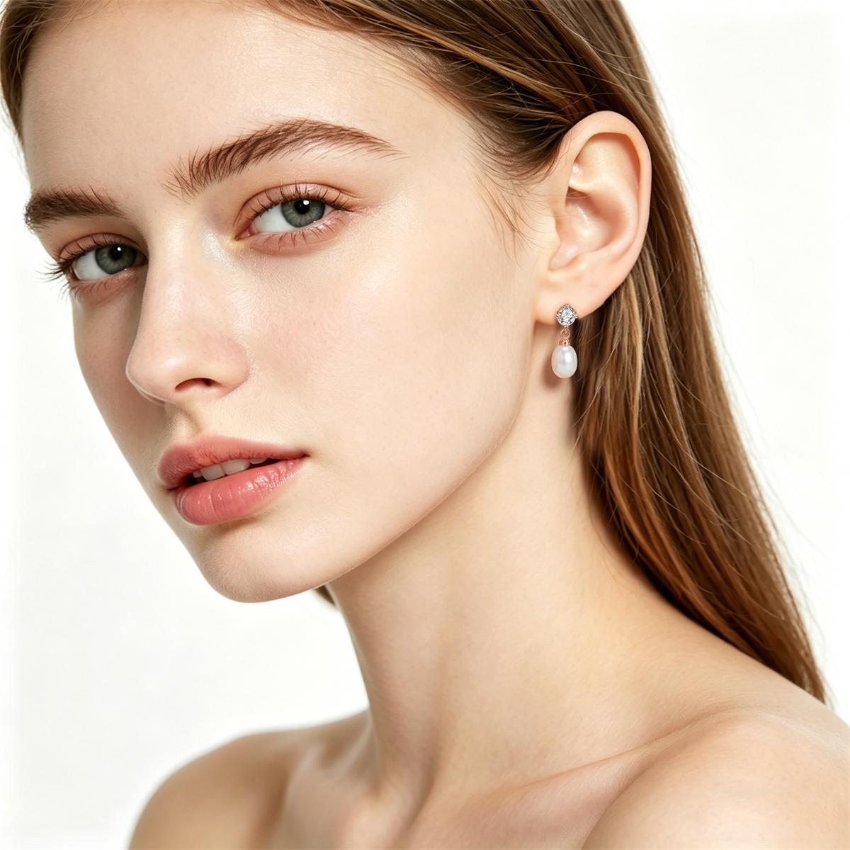 Moissanite Rose Dream Drop Earrings