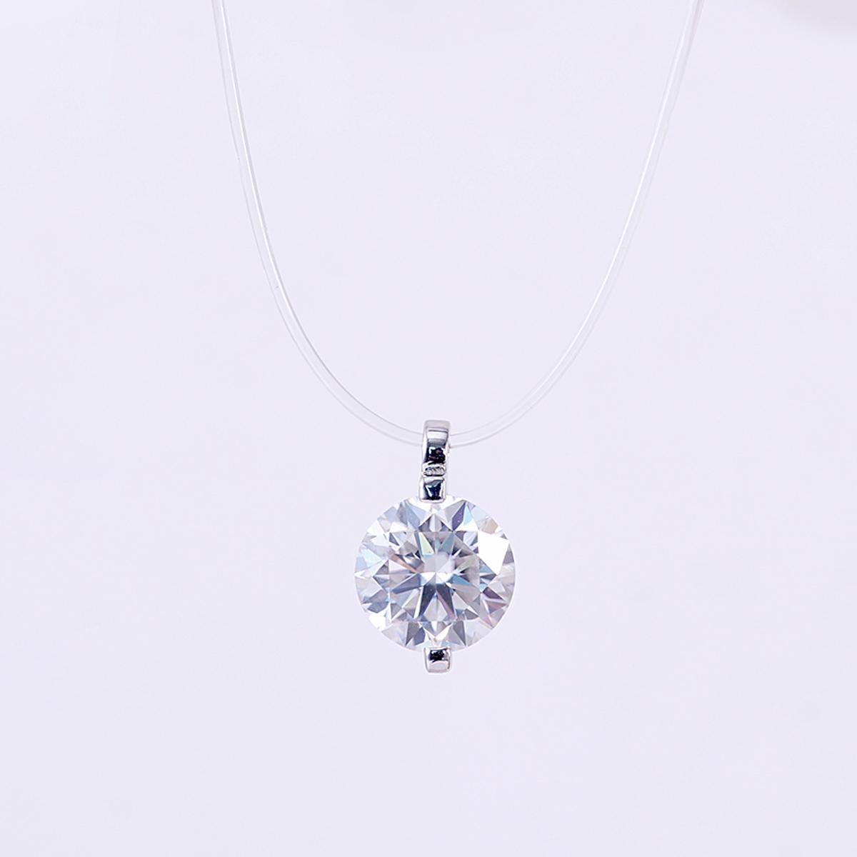 (New Invisible Choker) Moissanite 1-2ct Luxury Transparent Mermaid Tear Pendant