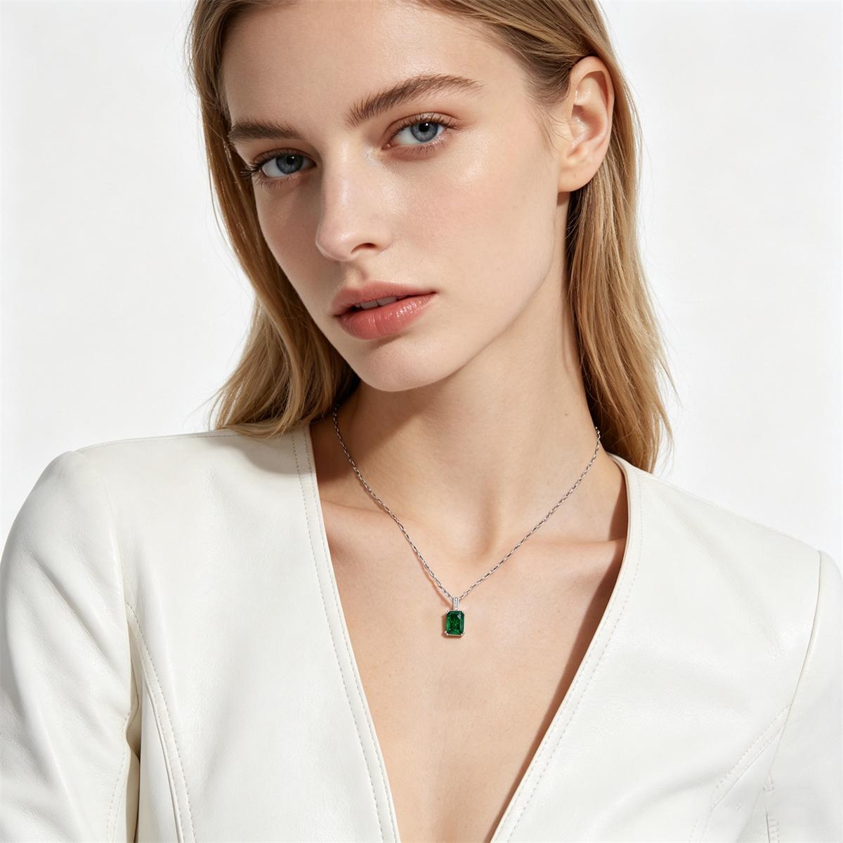 Symphony of Vert Square Pendant Necklace