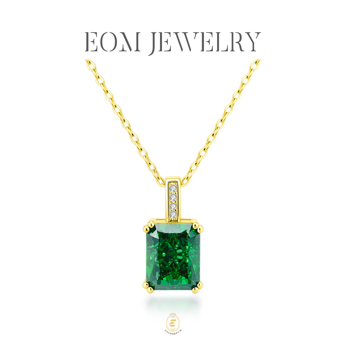 Symphony of Vert Square Pendant Necklace