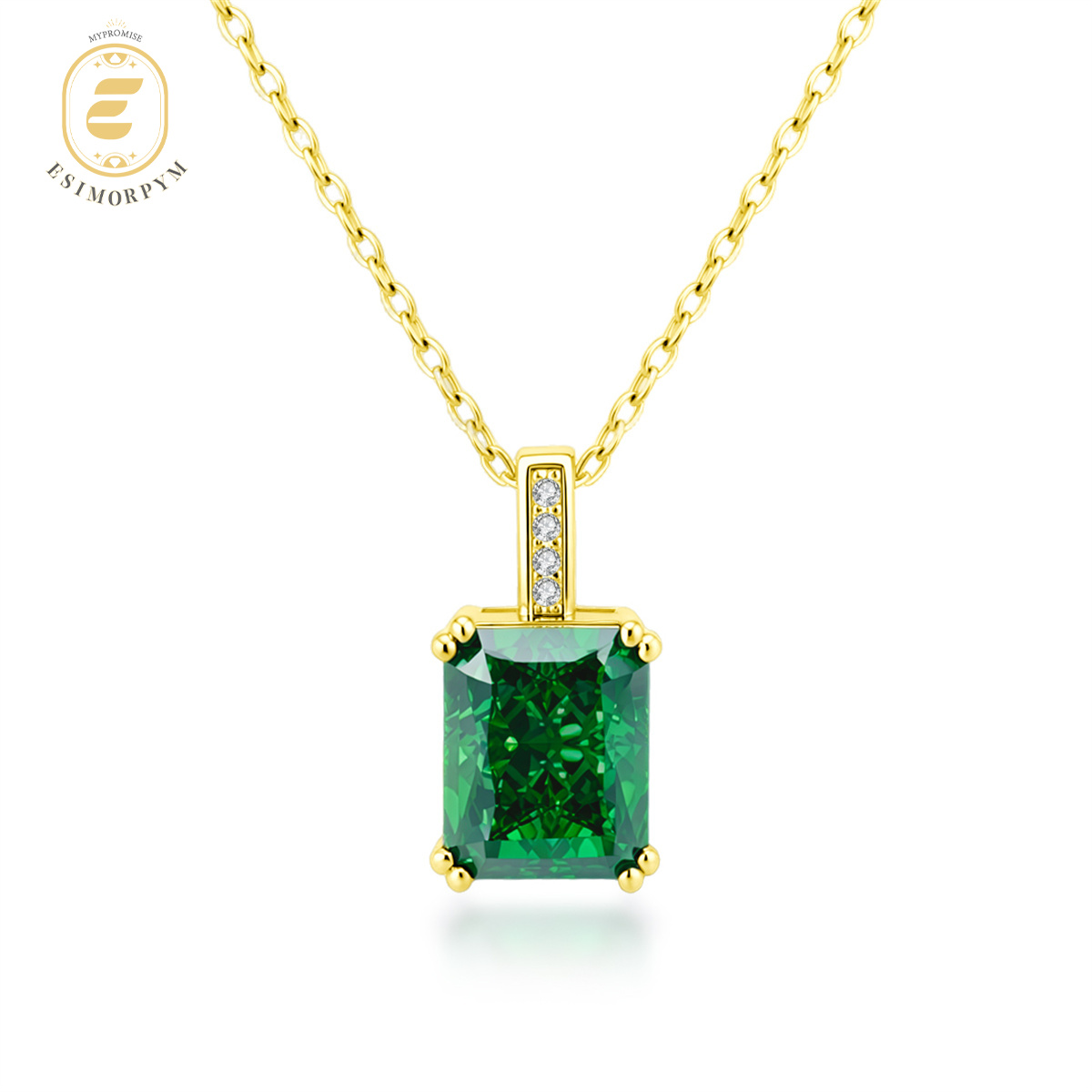 Symphony of Vert Square Pendant Necklace