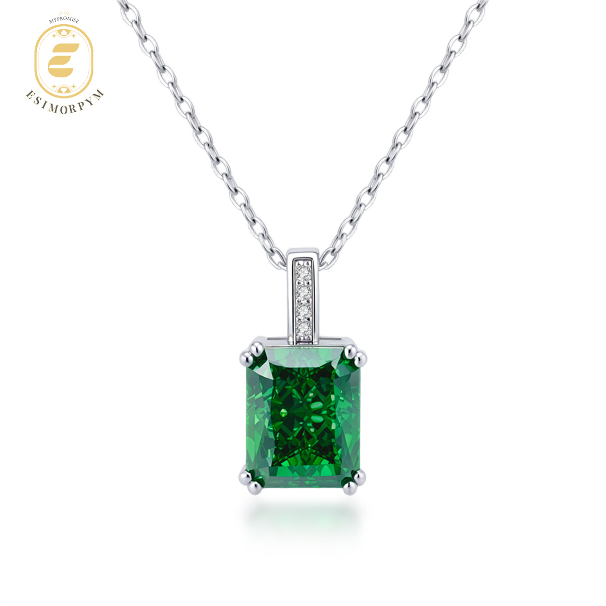 Symphony of Vert Square Pendant Necklace