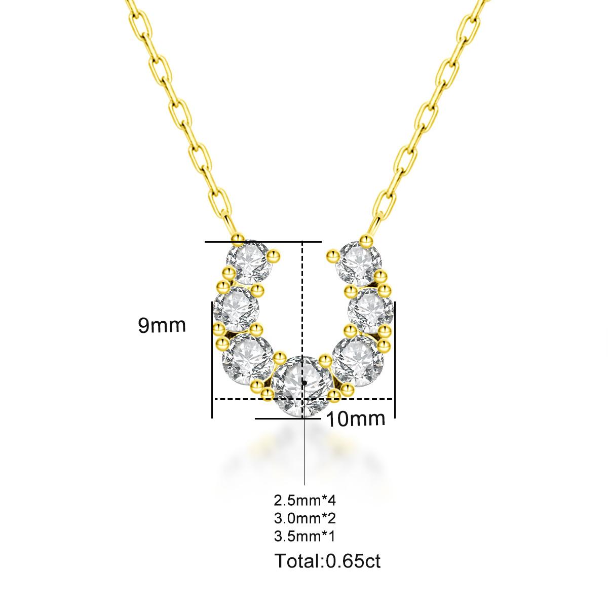 Moissanite Lucky Glow Horseshoe Pendant Necklace