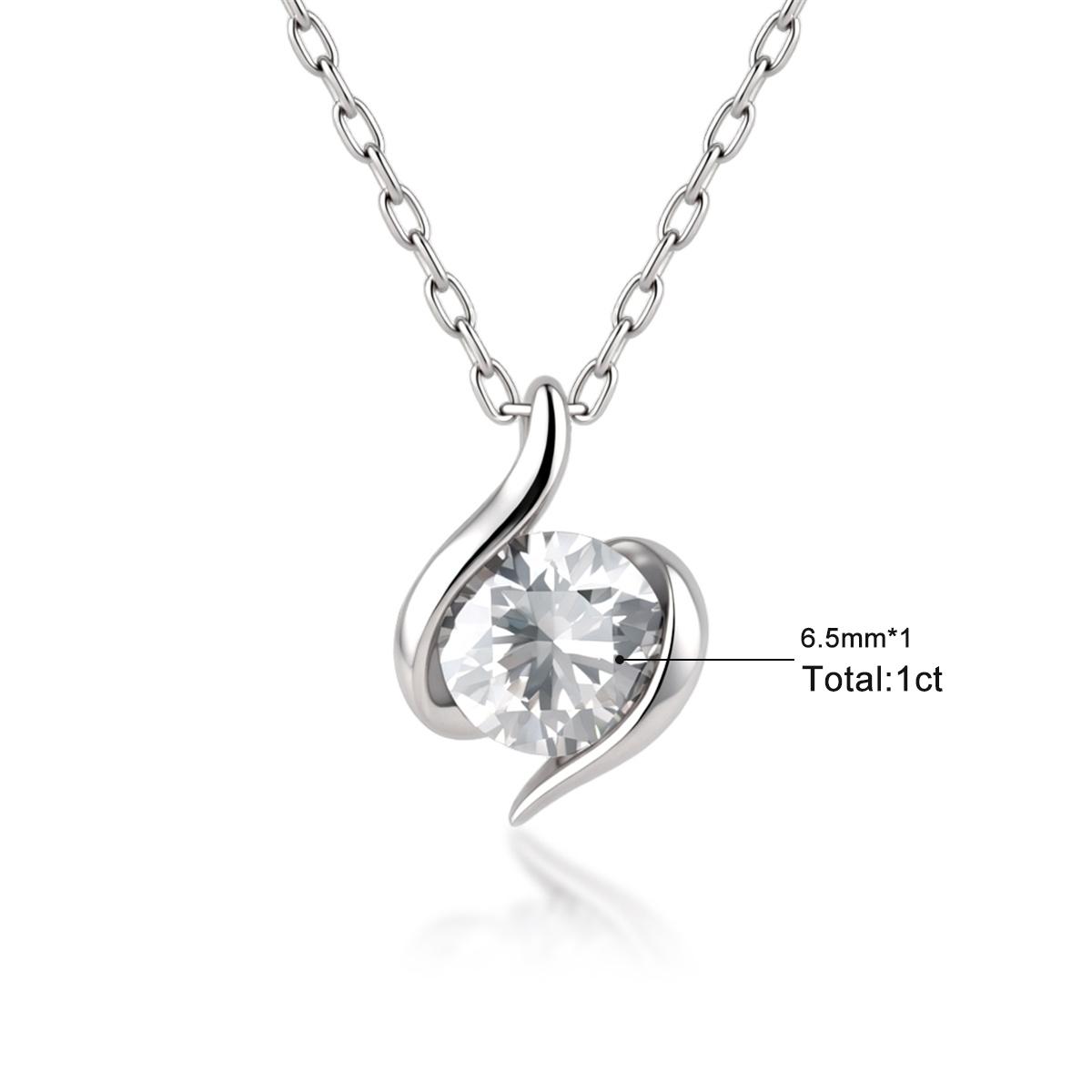 Moissanite 1ct Exclusive Memory Twist Radiance Pendant Necklace