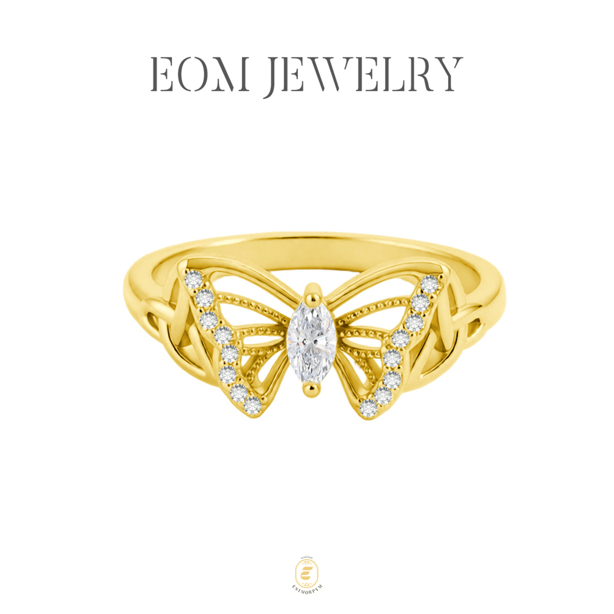 Moissanite Starlit Butterfly Ring