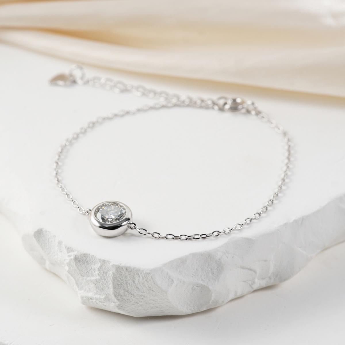 Moissanite 1ct Romantic Bubble Jewelry Set Earrings Necklace Bracelet Set