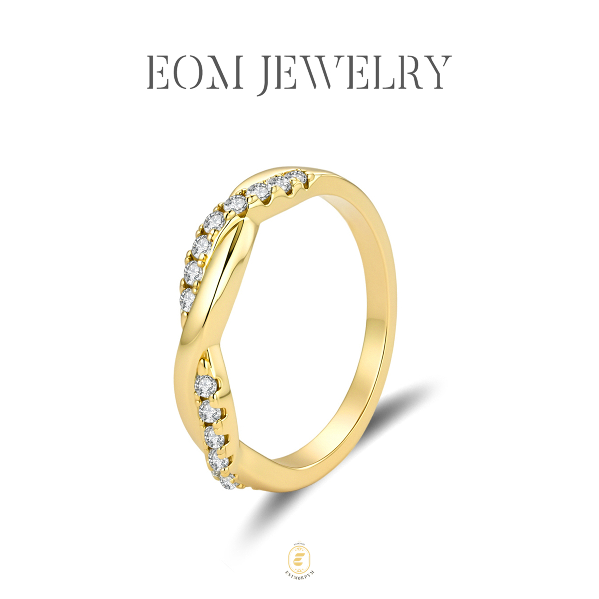 Moissanite Eternal Glow Crossover Ring